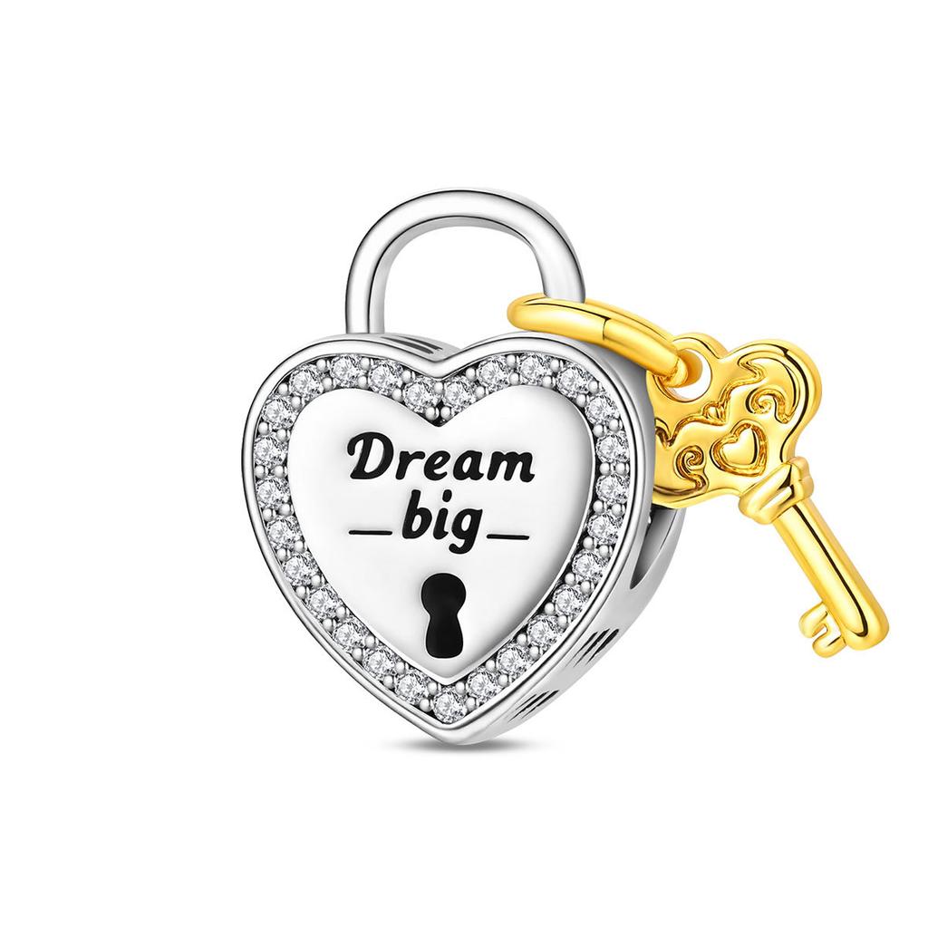 Charming Lucky Charm Key Heart Lock Beaded Bracelet Accessory