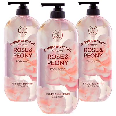 Super Botanic Body Wash Rose & Peony Fragrance, 900g, 3 Units