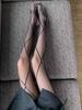 1 Pc Valentine'S Day Women'S Black Fishnet Pantyhose Line Stitching Design Sexy Stretchy Hosiery For Party Daily Wear
