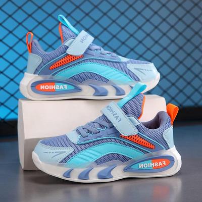 Herbst rutschfeste atmungsaktive Netz-Sportschuhe für Jungen mit weichen Sohlen für größere Kinder