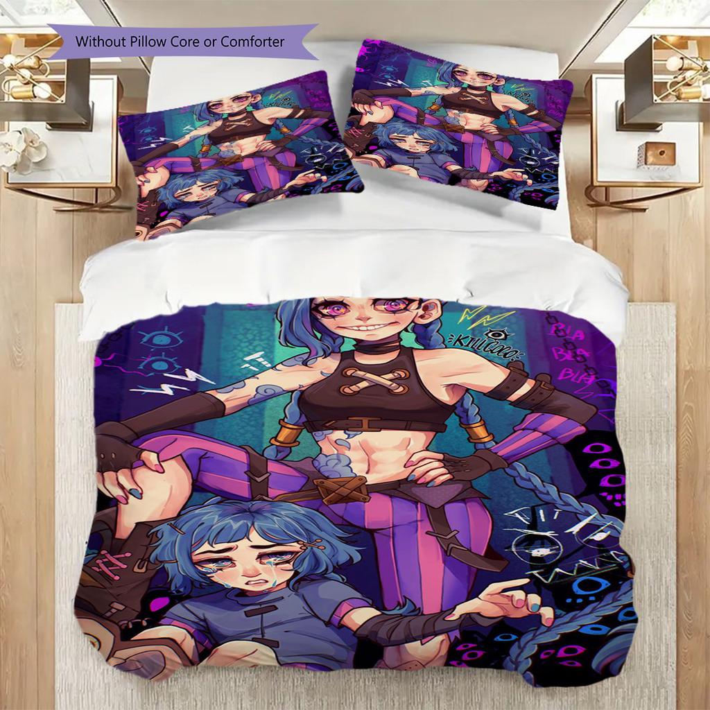 Warrior Dynamic Pose Three-piece set (1 * duvet cover + 2 * pillowcase, without core) 2D Flat Duvet cover and pillowcase Bedding set