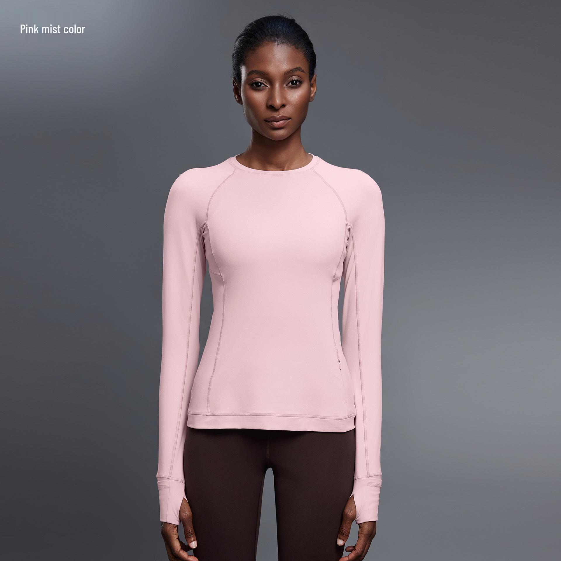 Женская круглая шея с длинным рукавом Lulu Спортивная футболка для йоги и бега 4 (85-100 lbs)