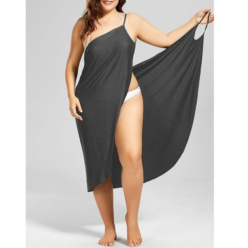 

Женская пляжная одежда больших размеров, сексуальные свободные купальники, бикини с кисточками, летнее пляжное платье-кафтан-саронг, летнее купальное пляжное платье 5xL серый
