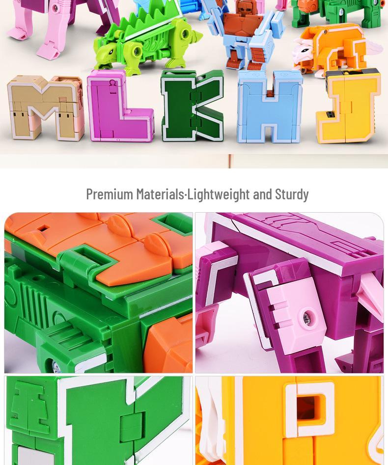 Power Rangers Alphabet & Number Transforming Robot Building Blocks Toy Set for Kids