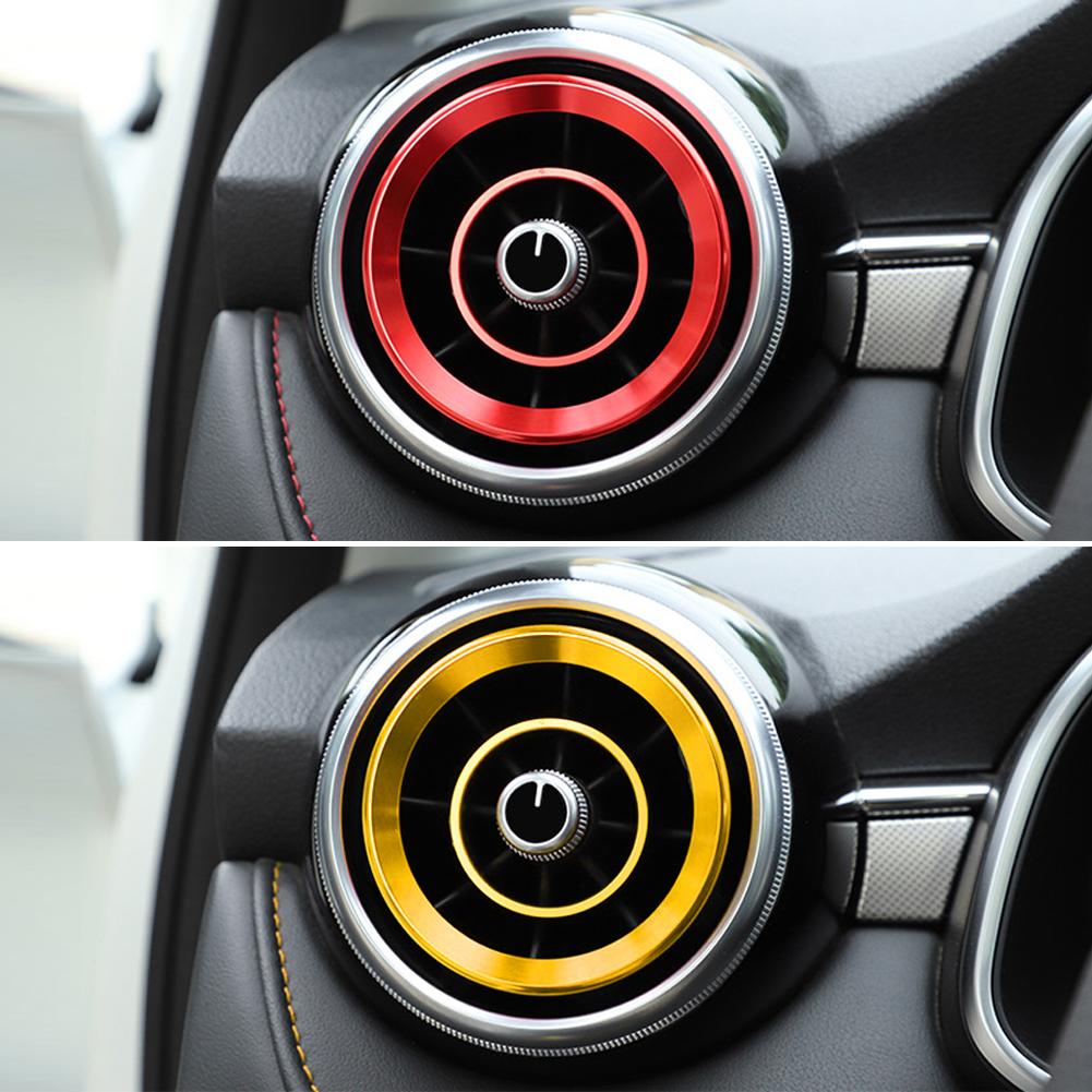 4Pcs Car Air Outlet Cover Interior Parts Circle Mouldings Chrome AC Frame Trim Decoration Accessories Auto