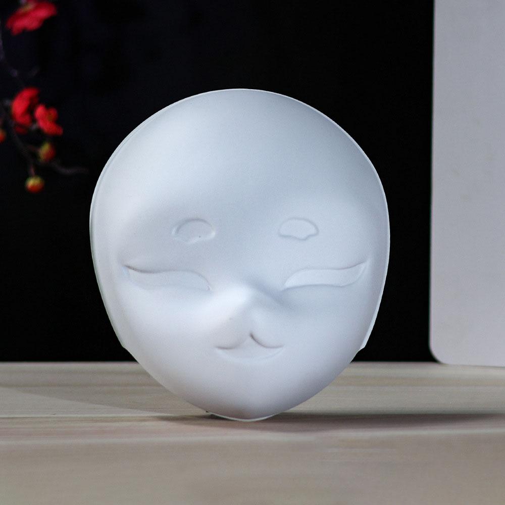 Maschera Integrale in PVC Bianca Maschera Fai-da-te in PVC con Corda per Festa Cosplay Mascherata