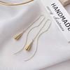 Fashionable Gold Alloy Geometric Chain Earrings 2023 Long Dangle Style Tassel