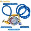R134A Recharge Hose Kit With Gauge, 51'' AC Refrigerant Recharging Hose Measuring Kit, Self-Sealing R-134A Can Tap Refrigerant Dispenser To R-12/R-22