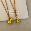 High Version Zircon Gourd Pendant Woven Rope Necklace Women'S Retro New Chinese Fashion Versatile Neck Chain Sweater Chain