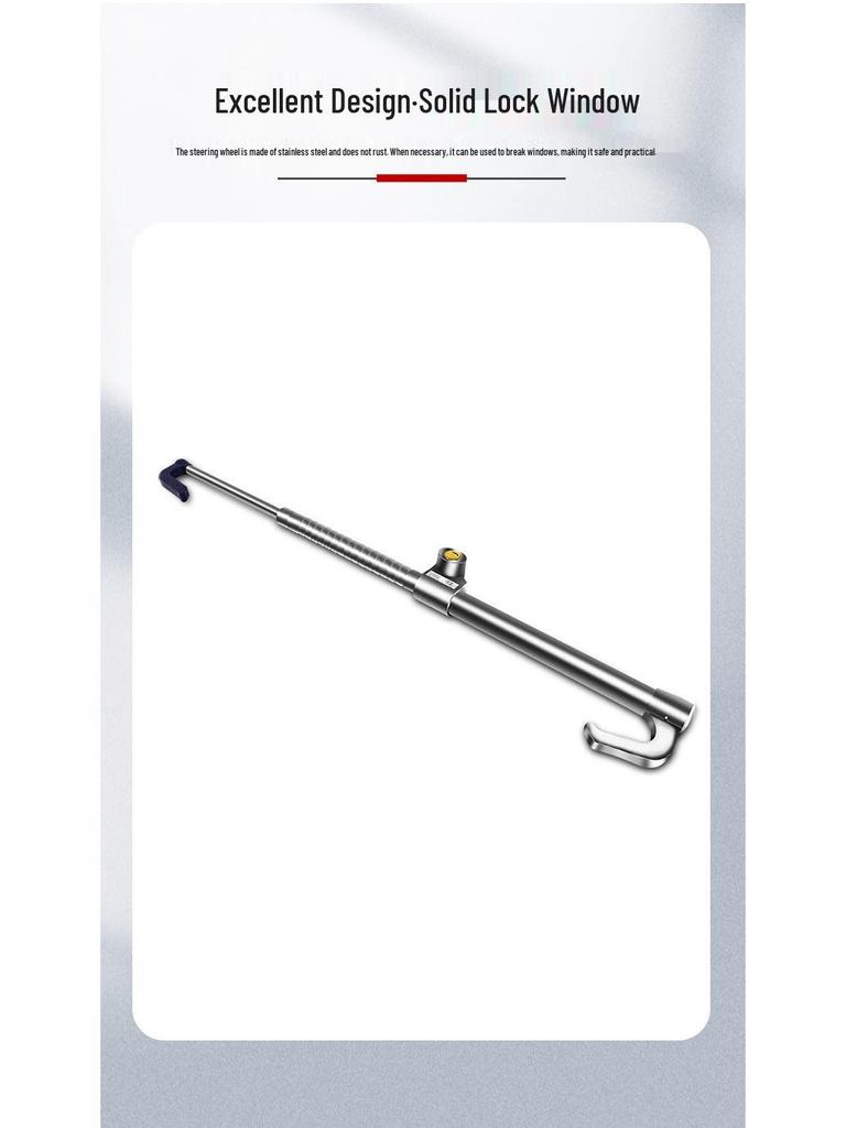 Steering Wheel & Throttle/Clutch Lock: Three-Section Double Hook Lock for Trucks & Buses.