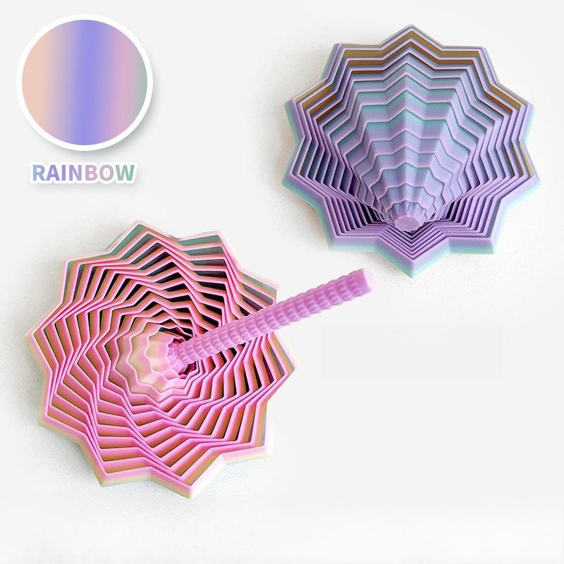 3D Printed Sensory Fidget Hexagon Fractal Star Finger Rotating Spiral Anti Stress Relief Toy Desktop Decompression Radish Tower