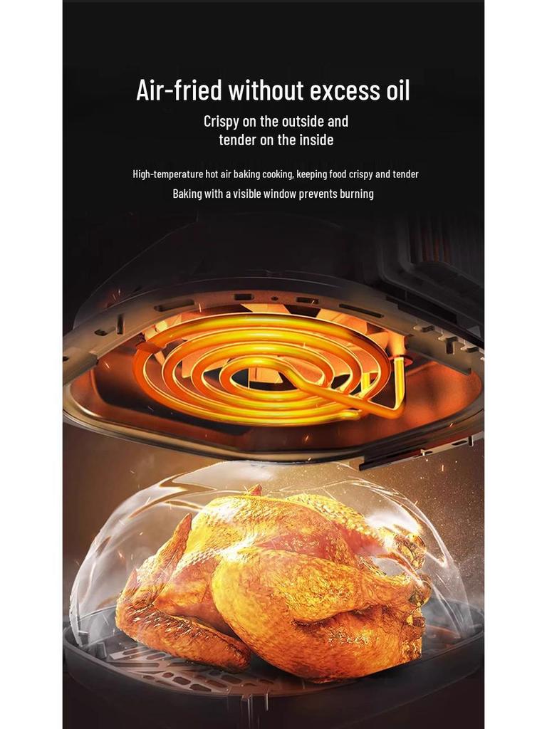 Smart Large-Capacity Non-Stick Oil-Free Electric Air Fryer – Less Smoke, No Flip Needed