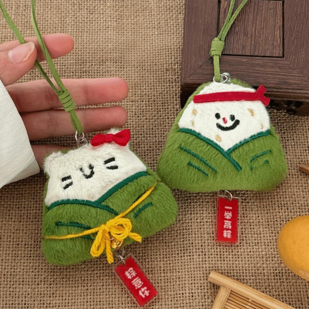 Chinese Style Zongzi Pendant Traditional Cartoon Plush Doll Pendant Festival Gift