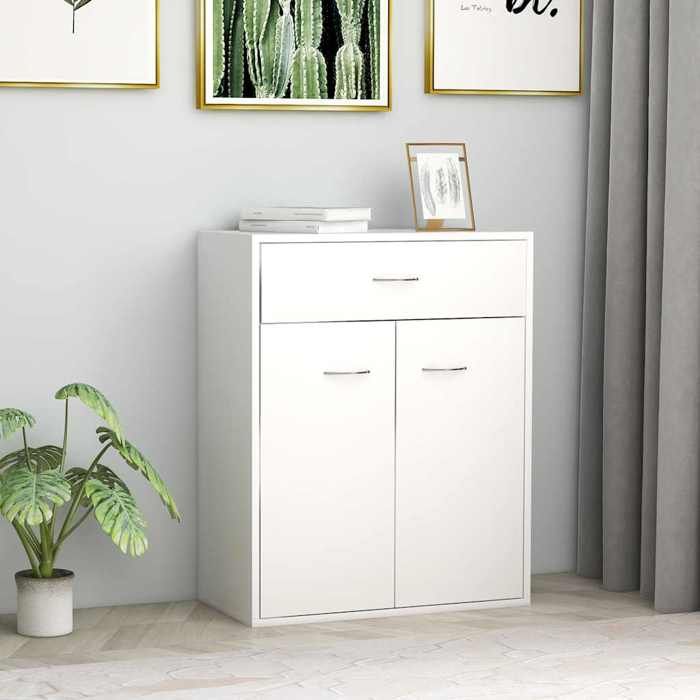 VidaXL Buffet Blanc 60 x 30 x 75 cm Aggloméré