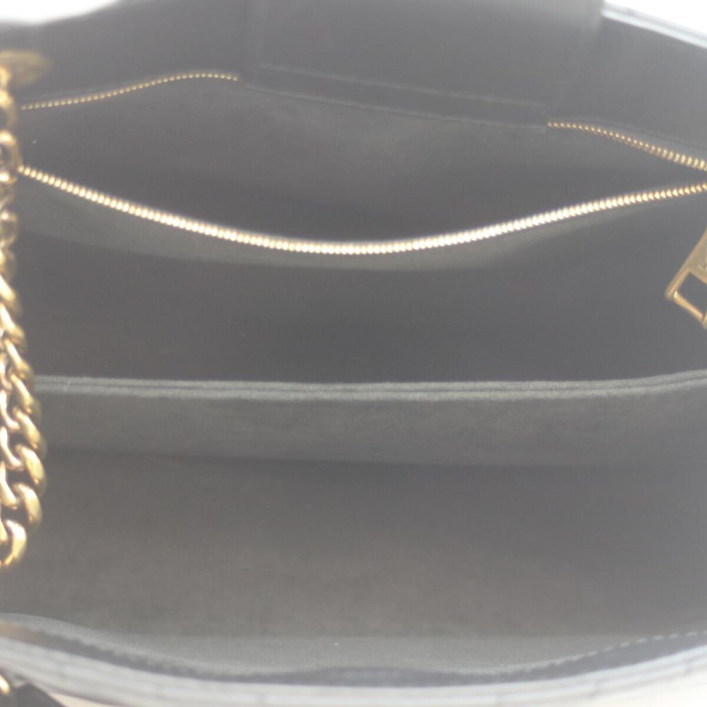 Louis Vuitton M51496 Schwarze Kalbsleder Wellenketten Tragetasche Tragetasche schwarzGebraucht
