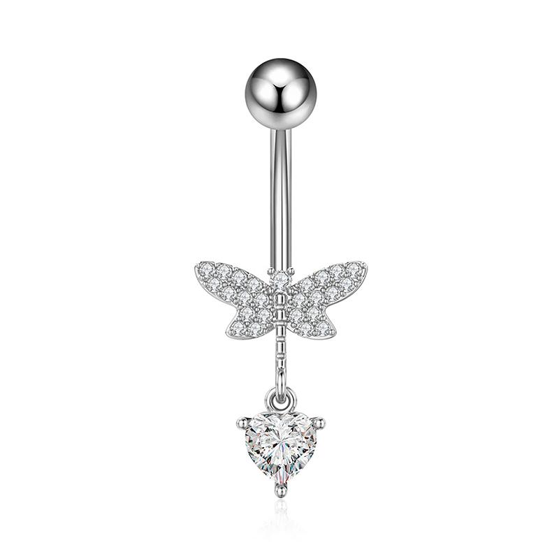 Mote Hjerte Blomst Formet Navlepiercing Ornament Vanndråpe Navlepiercing Anheng Magepiercing Kvinner Kroppssmykker