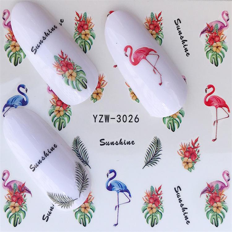 1pc 3D Nail Stickers Spring Summer Natural Flower Leaves Simulation Dried Flower Dragonfly Nail Applique Water Slides Decoration