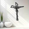 Vintage Metal Wall Cross Decor Weathered Black Silhouette Church Study Spiritual Gift