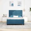 Box Spring Bed with Headboard Dark Blue 140 x 190 cm Velvet