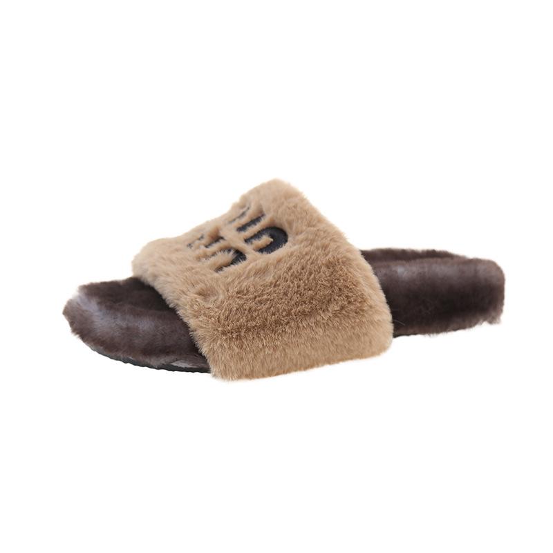 Women's Trendy Korean Flat Bottom Fuzzy Slippers for All Seasons 2025