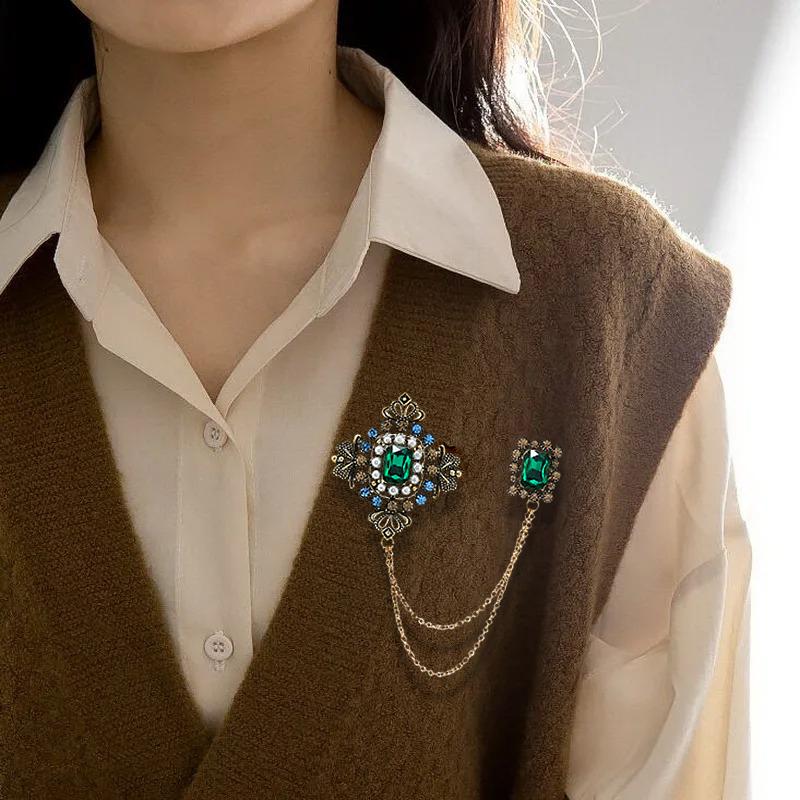 1PC Pin Tassel Brooch Jewelry Fashion Scarf Buckle Chain Brooch Brooch Suit Brooch Clothing Accessories Shining Multicolor