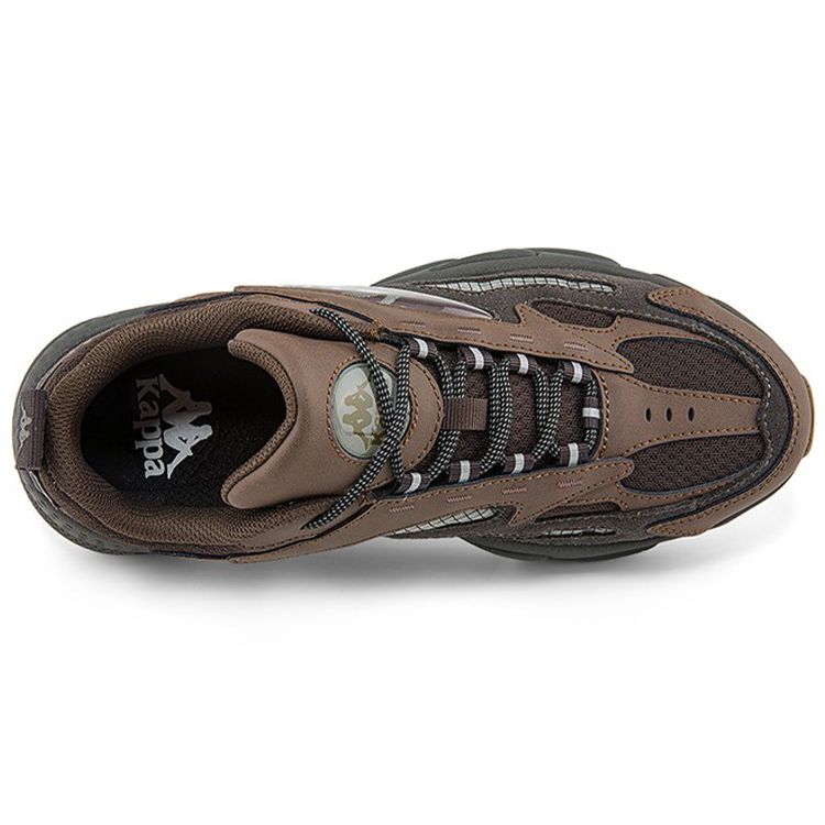 Kappa Synthetic Leather Fabric Pigskin Round Toe Lace-Up Height Increasing Shock Absorbing Wear-Resistant Non-Slip Low-Top Dad Shoes K0BZ5MC15D-687