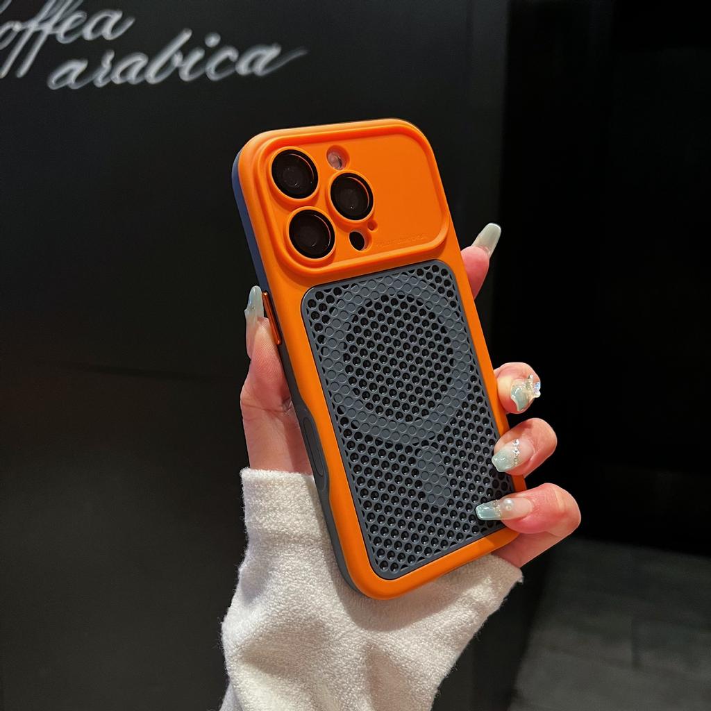 Applicable to Apple 17PROMAX skin feeling honeycomb mesh magnetic mobile phone case iPhone16 all-inclusive hard protective case 15
