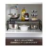 Yamazaki Jitsugyo 3866 Extendable Storage Shelf Black Approx. W36.5-60 X D23 X H18cm Tower Under Sink Storage Kitchen Rack
