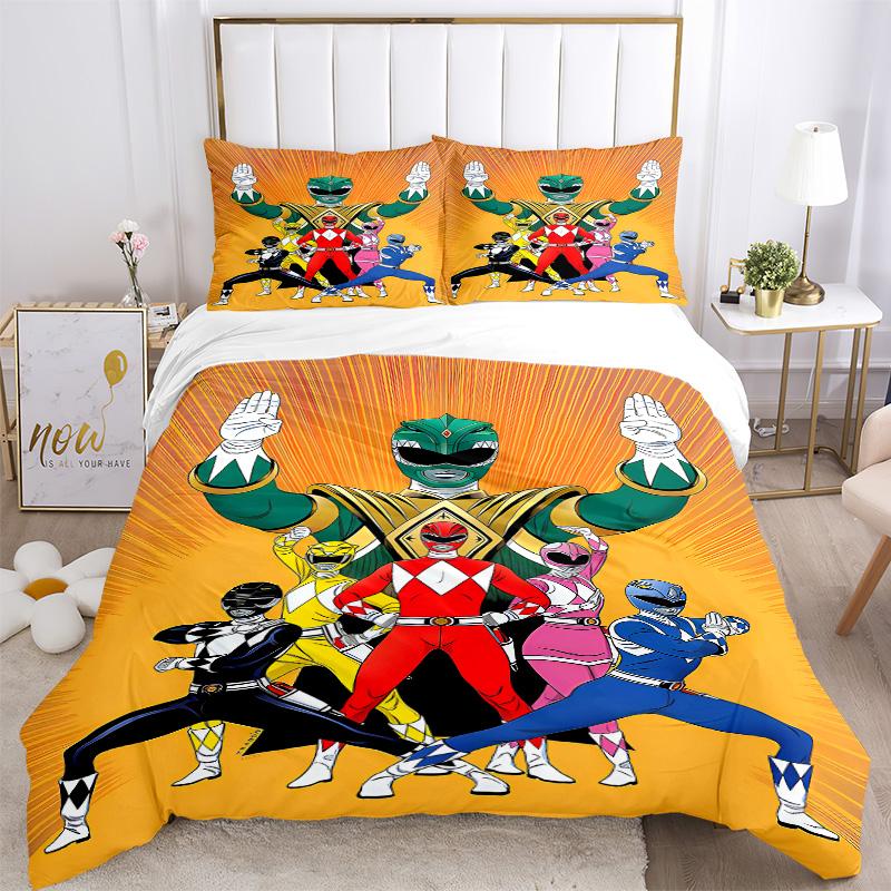 Power Rangers Bedding 3 Piece Set Hd Print Duvet Cover Pillowcases For Teens Adult Bedroom Decoration Christmas Gift C9211991