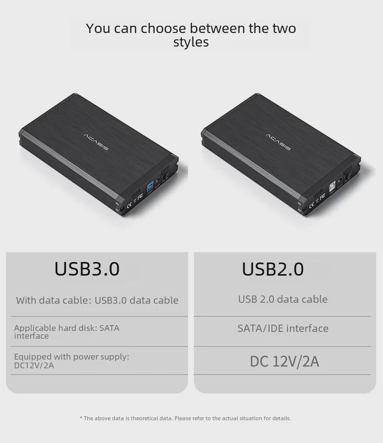 Gabinete Externo de Metal para Disco Rígido de 3,5 Polegadas com USB 3.0, SATA, IDE e Porta Paralela