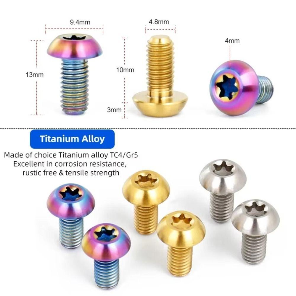 M5x10 Titanium Bolt T25 Torx Ultralight Weight Bicycle Braking Disc Screws TC4 Titanium High Tensile Fastener