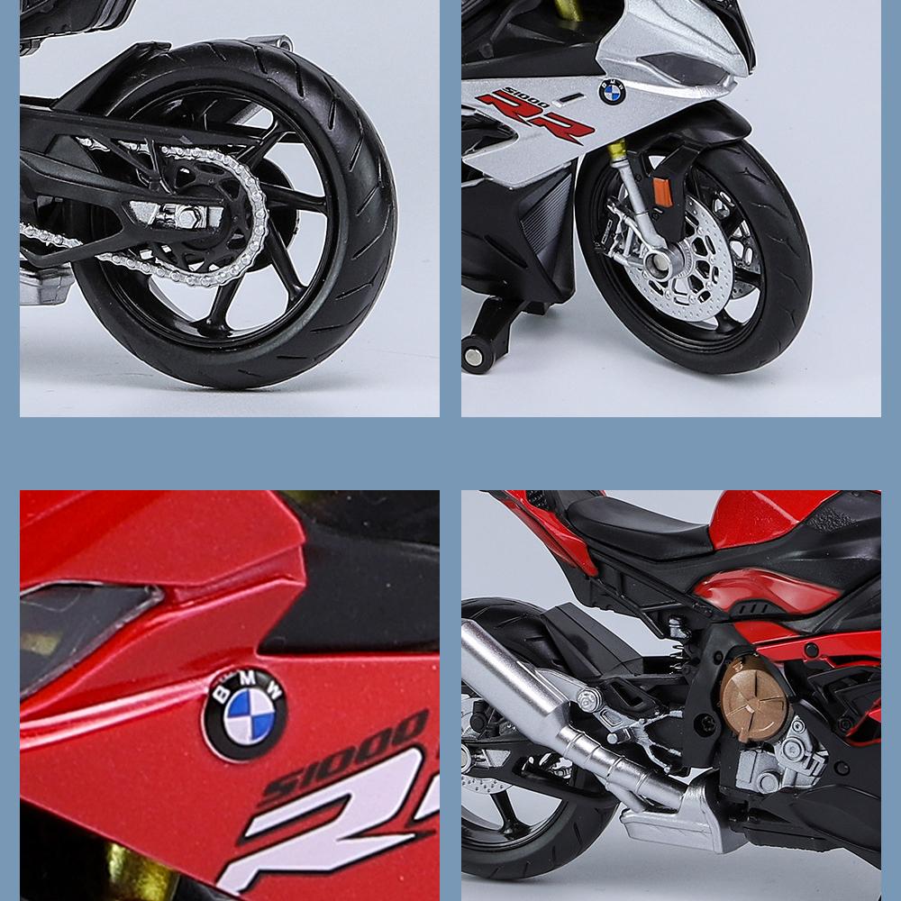 Modelo de motocicleta fundido a presión S1000RR a escala 1/12, juguete para niños pequeños, colección de regalos para niños y niñas