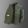 Men S Loose Fit Fleece Lined Stand Collar Jacket Casual Winter Coat