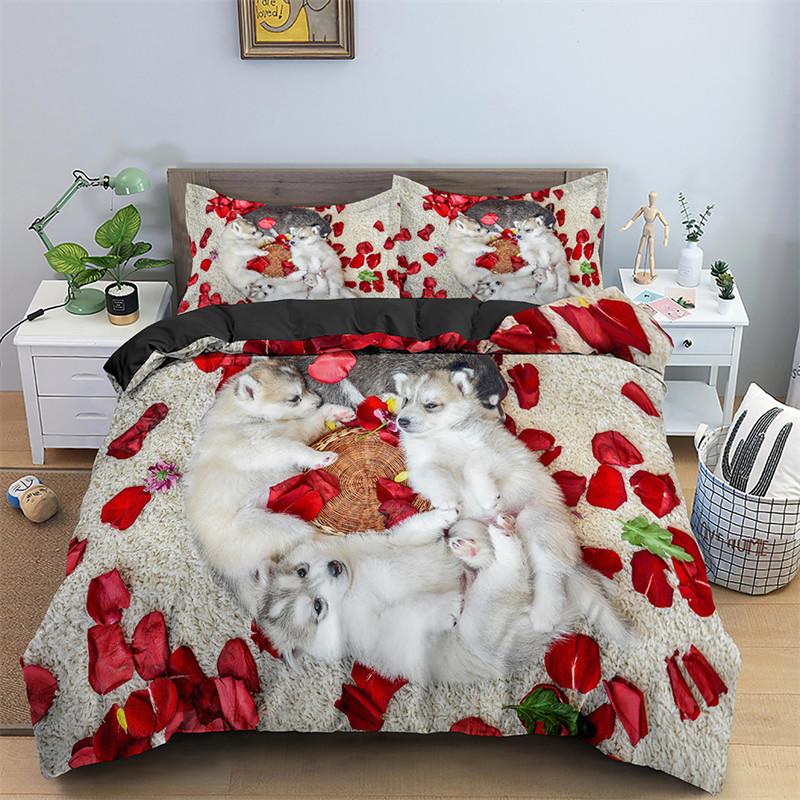 Cat Soft Duvet Cover Set Pet Cats Patern Twin Beding Set Lovely Kiten For Young Boys Mysterious Black Cat King-Sized Dimensionsd Dimensions Comfortabl