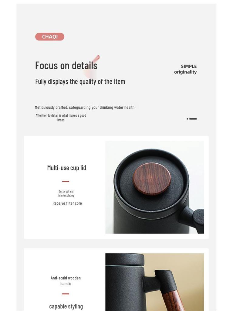 Large-Capacity Ceramic Tea Cup with Lid: Perfect Teacher Gift or Office Mug for Tea and Water Separation