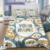 Penguin Cats Adventure Custom Name Pattern Bedding Quilt Set Quilt Cover Pillowcase Home Birthday Gift(1 * Duvet Cover + 2 * Pillowcase, Without Core)