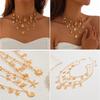 Stylish Gold Crosses Necklace for Women with Seashells Charm Decoration for Beach and Summer Fashion Statement Pieces