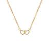 Edelstahlkette Goldfarbe Romantischer Zirkon Doppelherz Anhänger Halsketten für Damen Mädchen Zarte Accessoires Geschenke