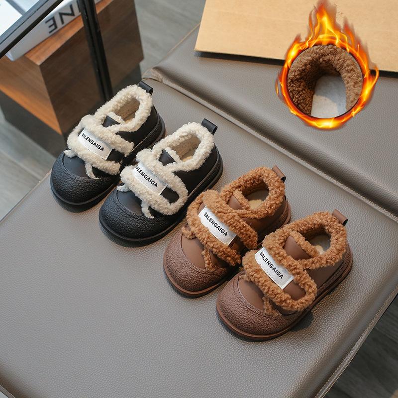Dětská volnočasová obuv Plyšová izolace Dětská obuv pro dívky Bavlněné boty Dětská plyšová obuv pro teplo Obuv pro batole Chlapecká obuv Tenisky 2024