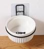 1 set wall food container for cat ceramic feeding hanging hanging bowl for animals repaired bowl for cat (white bowl + wall shelf) | dog food