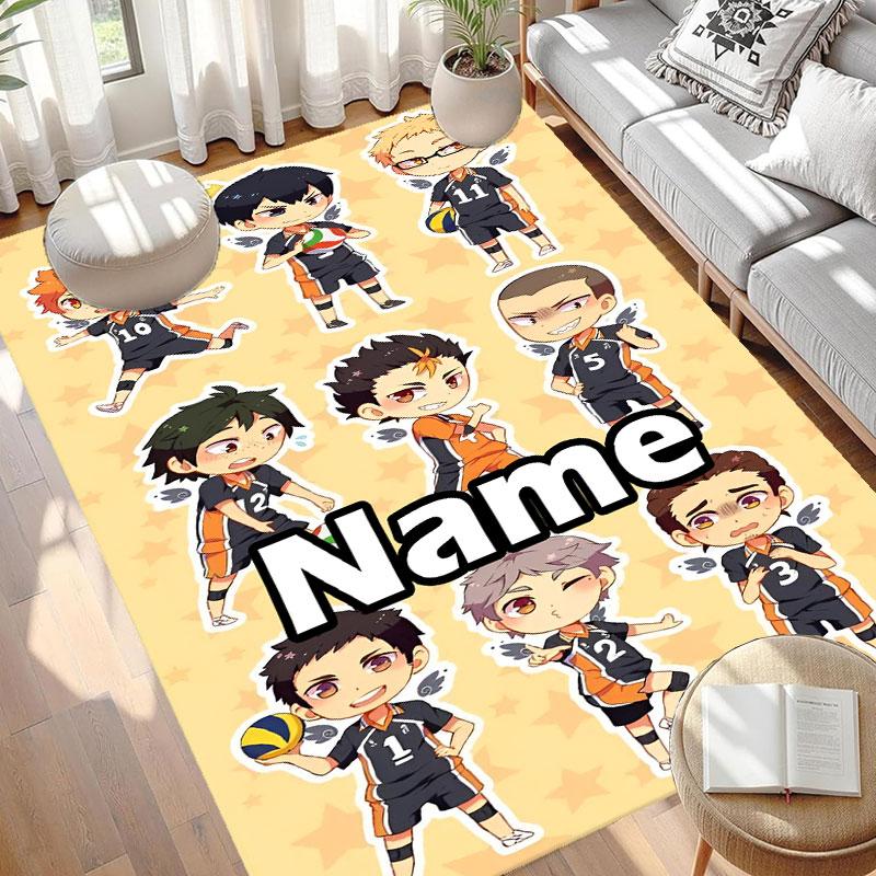 Custom Name Personalized Haikyu Print Carpet, Versatile Home Decor Rug, for Playroom, Apartment, Balcony, Entryway, Hallway Gift