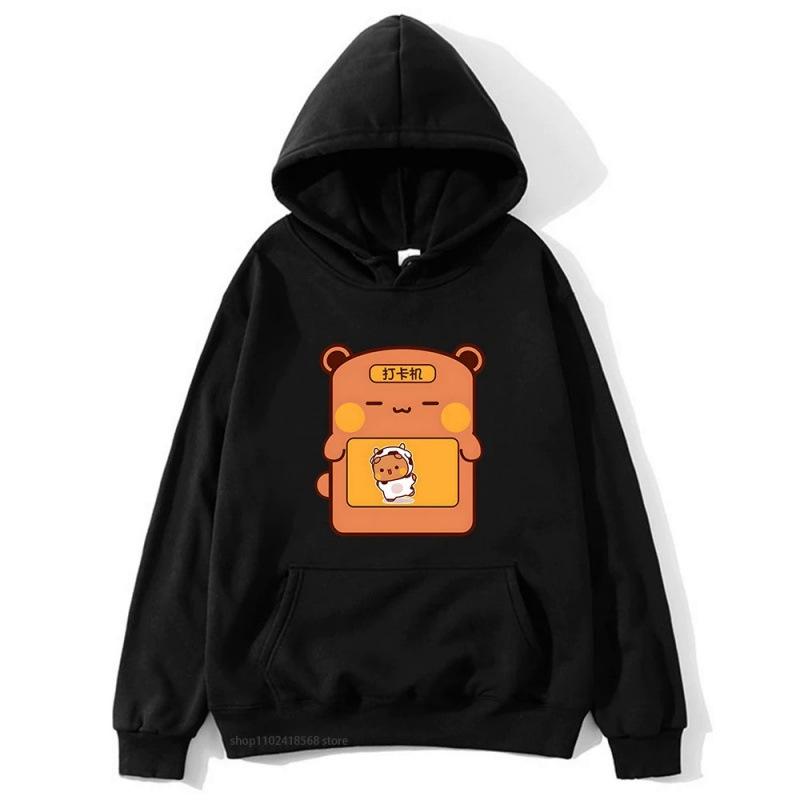 Anime Bubu Dudu Print Hoodies for Men Women Clothing Funny Cartoon Graphic Streetwear Long Sleeve Fleece Loose Hooded Sweatshirt
