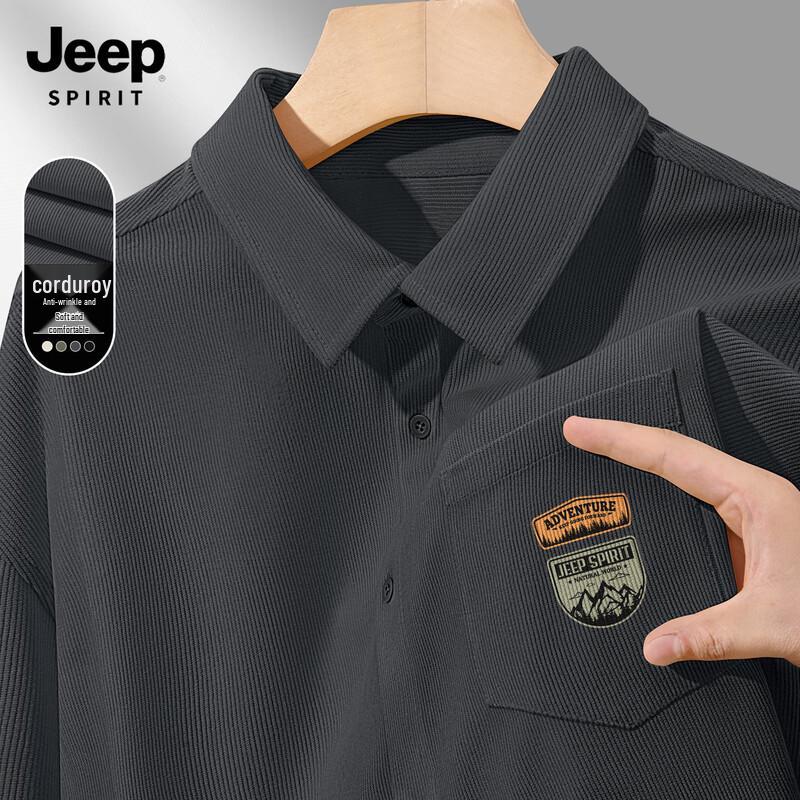JEEP SPIRIT Herren 2025 Locker geschnittenes lässiges Langarmhemd