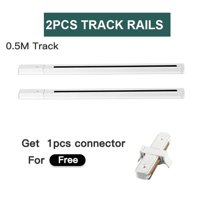 Set șină șină de iluminat cu 2 fire 0.5M Spot LED lampă pe șină pentru sufragerie Conectori drepte/în formă de L Cutie de tavan