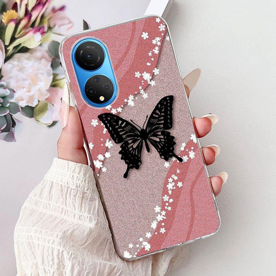 For Honor X7 2022 Case CMA-LX2 CMA-LX1 CMA-LX3 Shockproof Cover Fashion Butterfly Soft Phone Case For HonorX7 X 7 HonorX7 Bumper