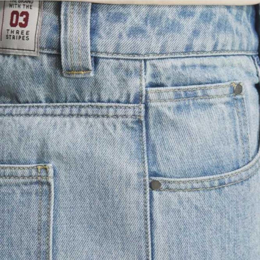 Adidas Originals Comfortable Soft Skin-Friendly Versatile Denim Shorts Unisex shorts Light-Denim-Blue JX5004