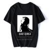 Sad Girl Anime Shirt Nu Goth Senpai Ahegao ShortSleeve Unisex TShirt Men Cotton Tshirt Anime Tees Tops Harajuku Streetwear