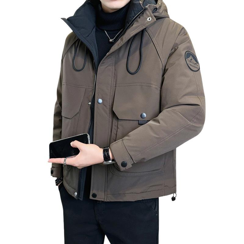 Men's Thickened Down Winter Jacket - 2025 High-End Short Style, Plus Size, Outdoor Mountaineering, Workwear Coat