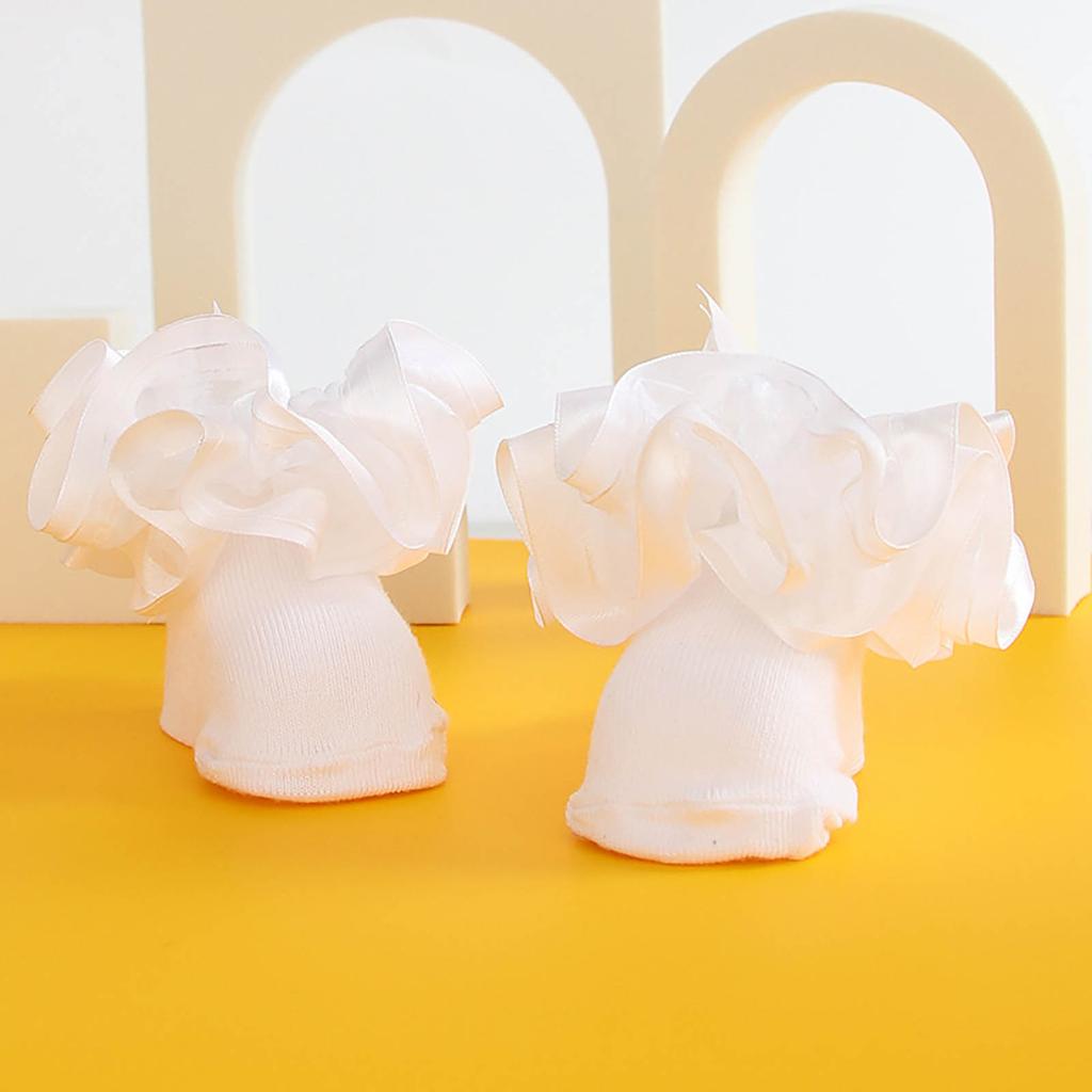 Sagit Ruffle Socks, Lace Frilly Princess Dress Socks Little Girl Big Ruffle Socks For Newborn/Infant/Toddler/Little Girls