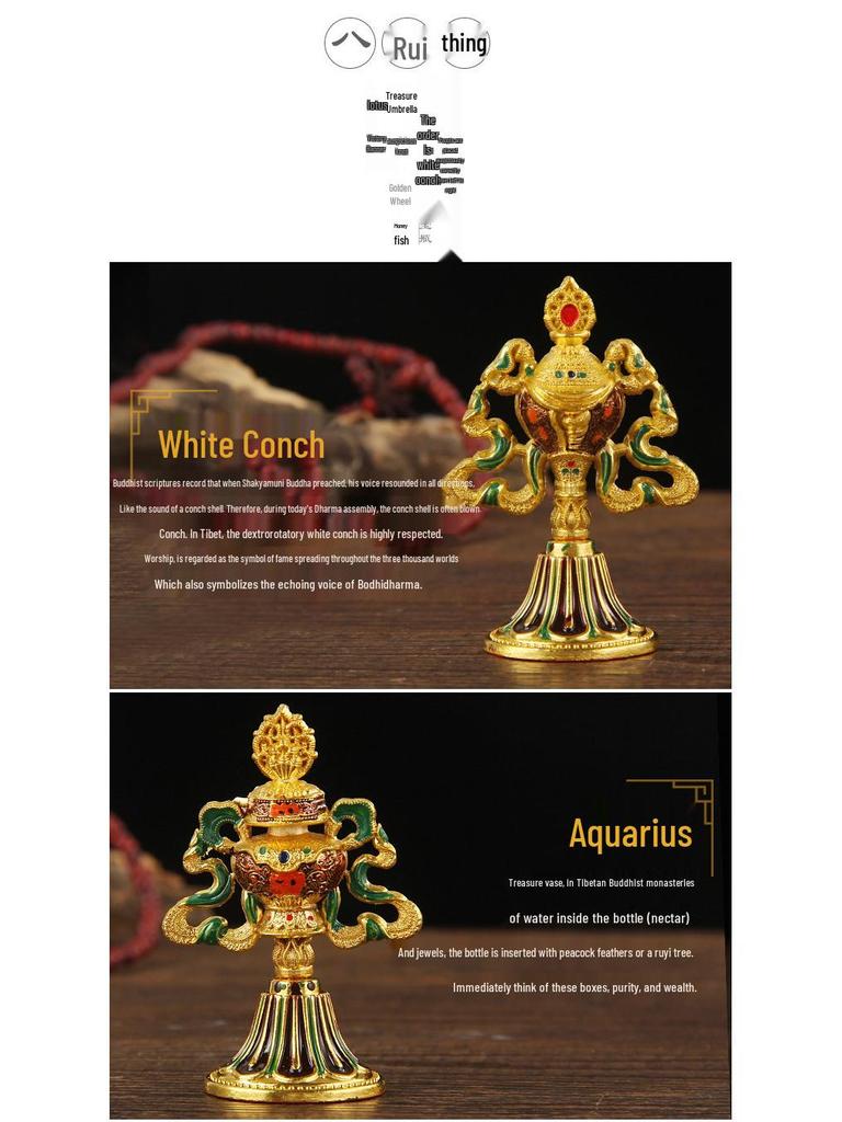 Nepalesische Dharma-Ornamente: Set der Acht Glückssymbole